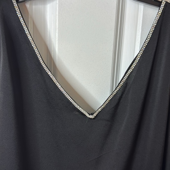 Vince Camuto Black Tank Top with Rhinestone Trim - Picture 5 of 5